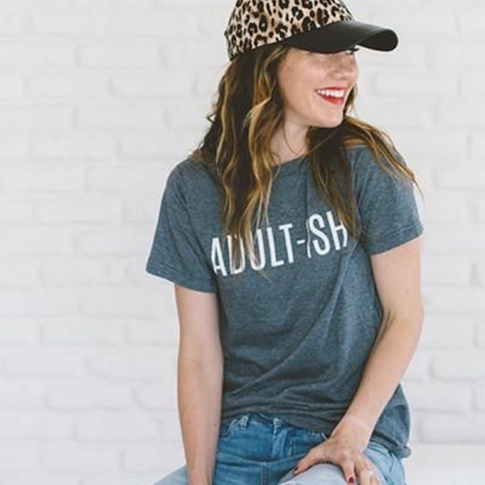 Dark grey “adult-ish” tee shirt